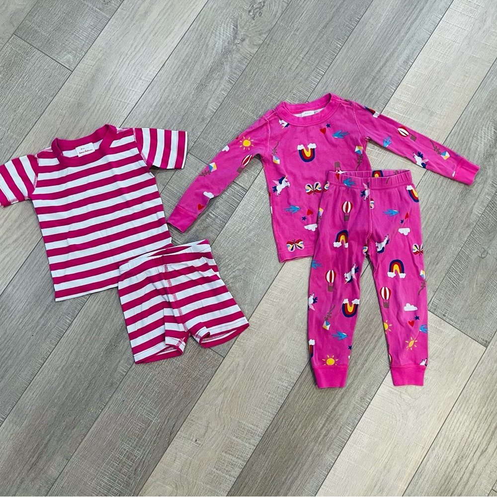 Hannah Andersson Pink Striped and Patterned Kids Pajama Lot